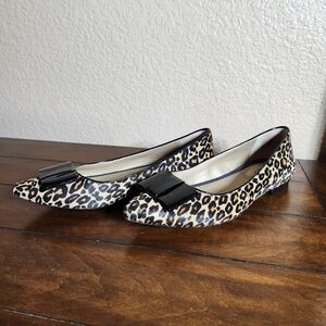Me Too Leopard Cheetah Print Calf Hair Flats Leather Size 8M